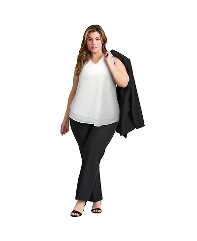 Avenue Women's Tops & Tees Plus Sleeveless Double Layer Swing Tank