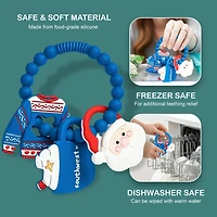 Sperric Silicone Christmas Teether Ring Toy for Baby, Bpa Free Soothing Teething Relief Infant & Toddlers 0-18 Months, Perfect Gift