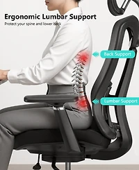 Ergonomic Mesh Office Chair with Adjustable Headrest, Lumbar Support and Armrests