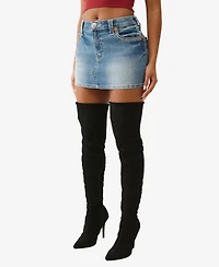 True Religion Women's Sadie Rope Stitch Flap Skirt