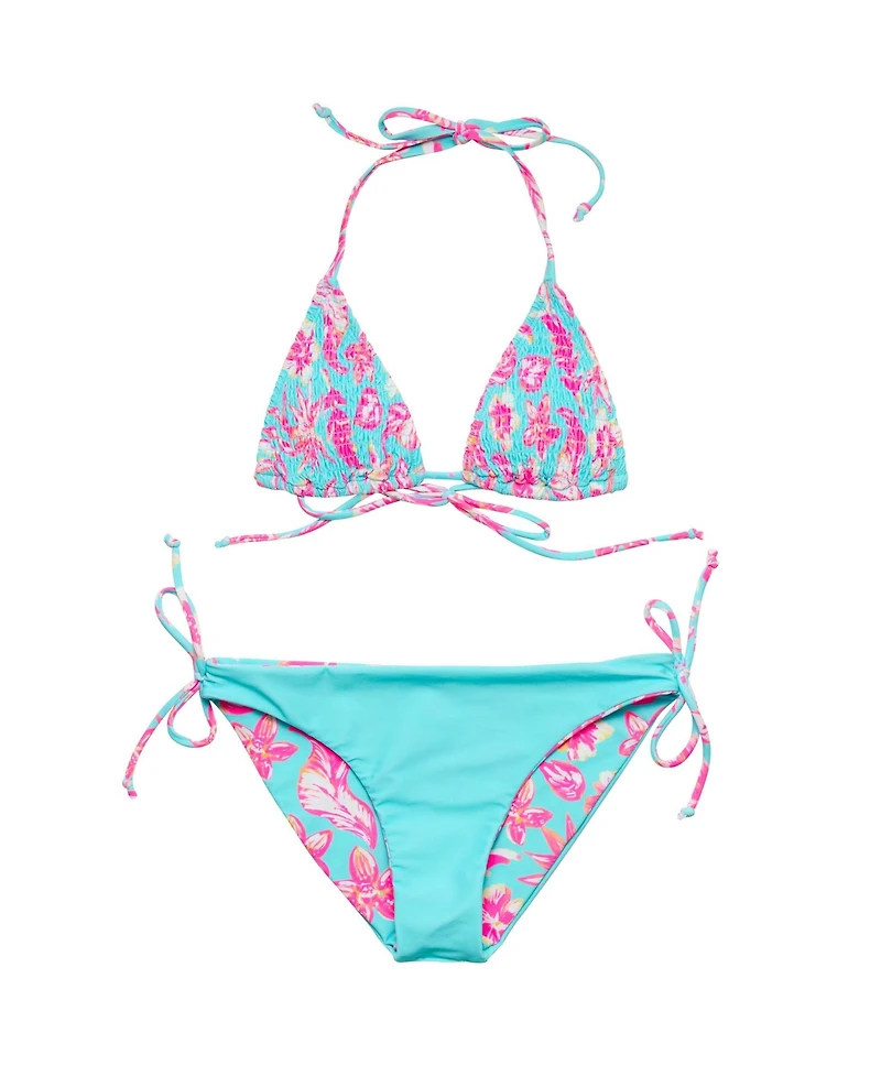 Snapper Rock Big Girls Tropical Glow Teen Recycled Triangle Bikini