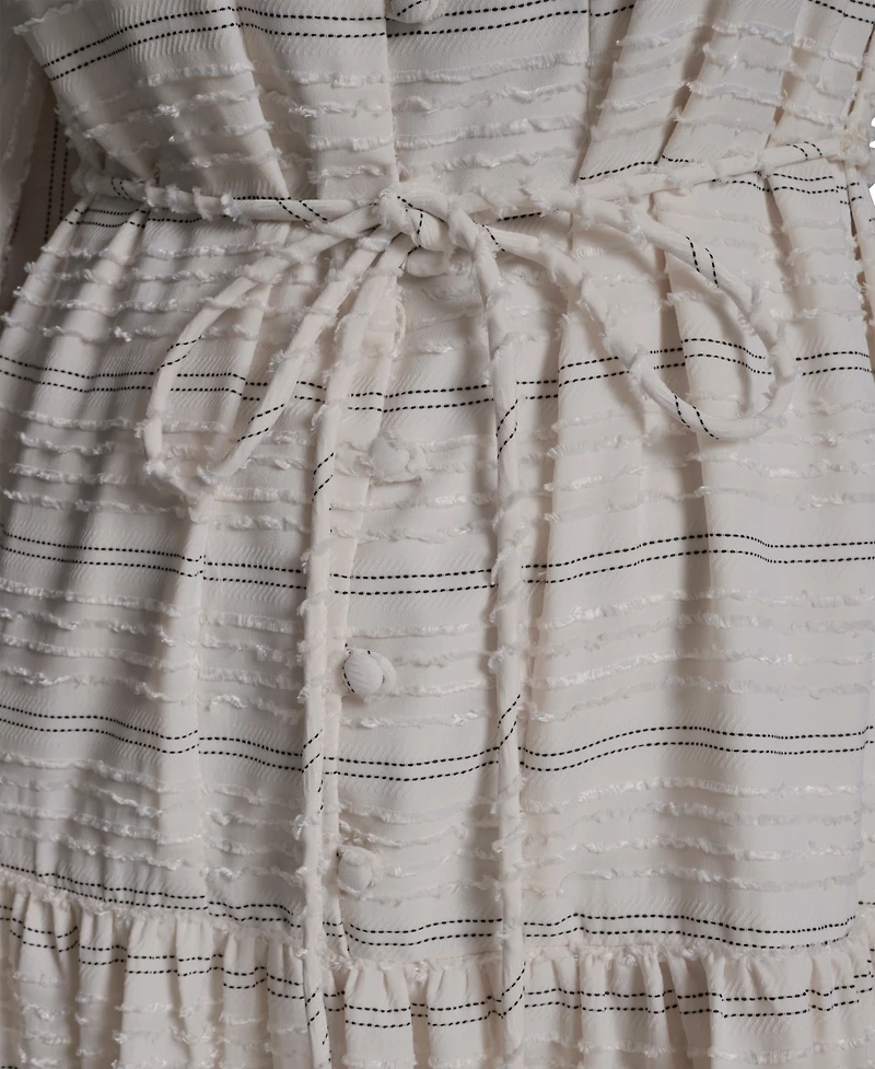 Bcbg Women's Striped Button-Down Mini Shirt Dress