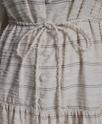 Bcbg Women's Striped Button-Down Mini Shirt Dress