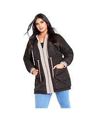 Avenue Women's Clio Quilt Padded Hooded Neck Coat