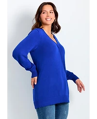 Avenue Women's Faux Wrap Pull Over Sweater