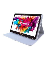 Linsay New 10.1" Tablet Octa Core 128GB Bundle with White Leather Case Newest Android 14