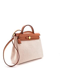 Pre-Owned Hermes 31 Herbag Zip Criss Viking Toile and Leather