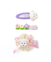 Puttisu 3pc Hair Clip Set - puppy Blossom Pals