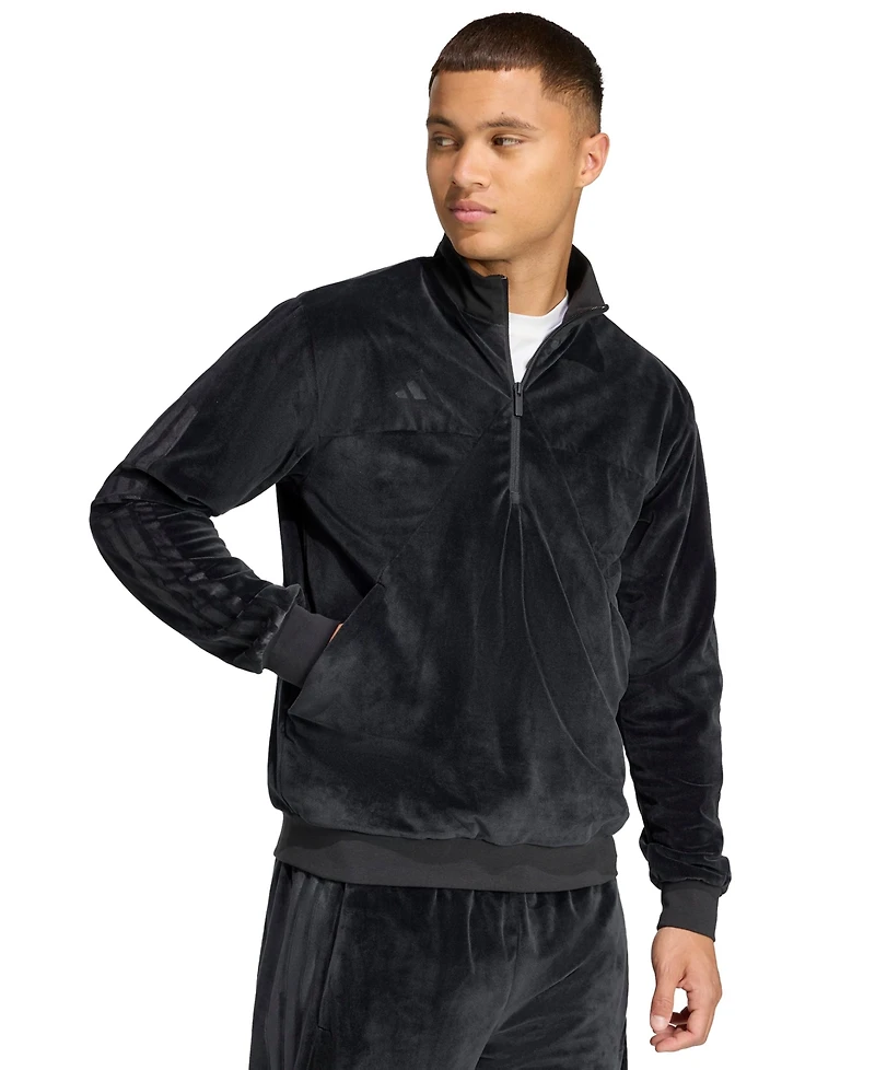 adidas Men's House of Tiro Velour Half-Zip Track Jacket