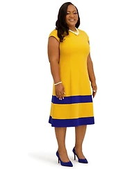 Kasper Women's Cap Sleeve Knee Length Fit & Flare Dress, Regular and Plus