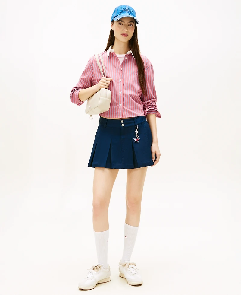 Tommy Jeans Women's Cropped Relaxed Stripe Shirt