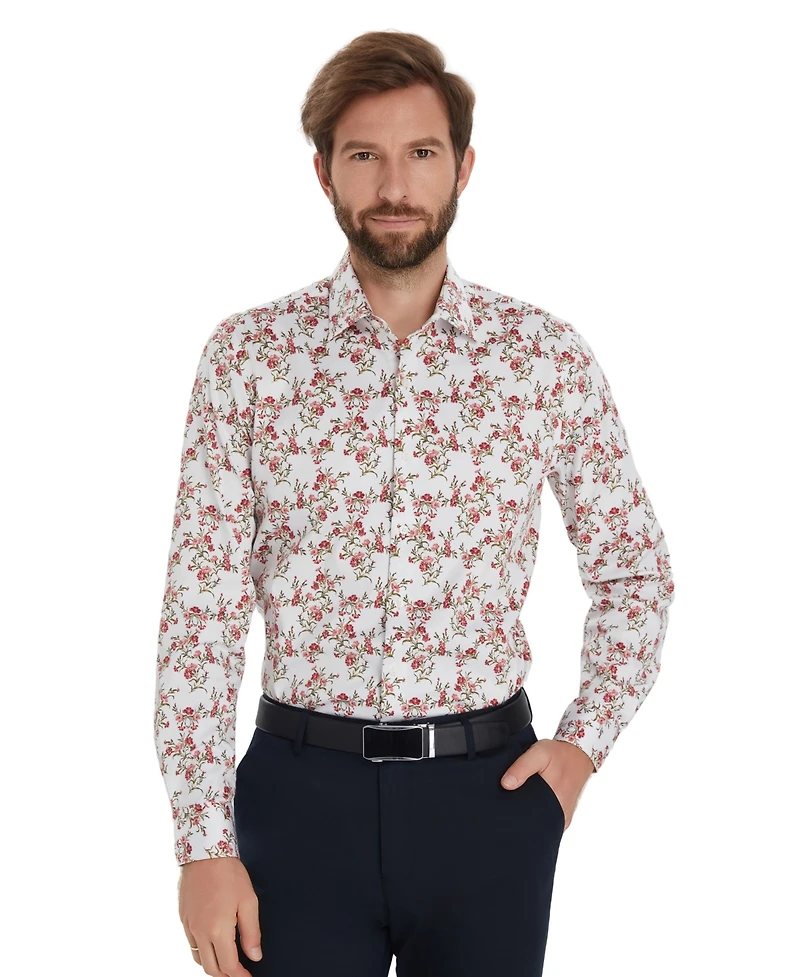 Bar Iii Men's Jones Floral Printed Long-Sleeve Dress Shirt, Macy's Exclusive