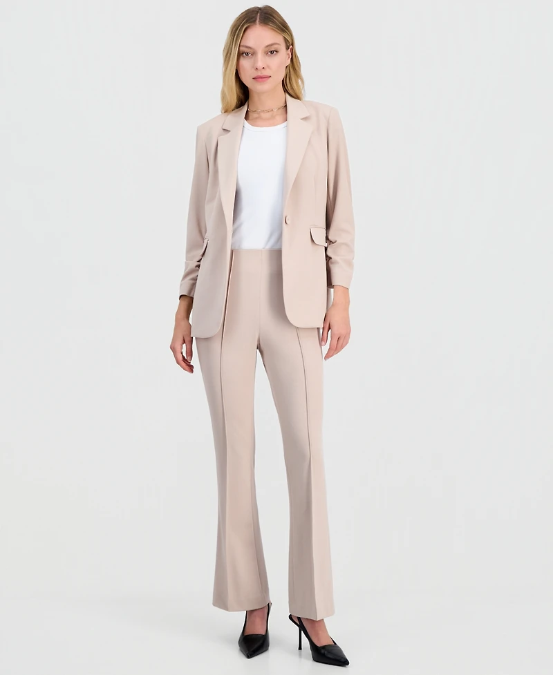 Bar Iii Women's Crepe High-Rise Flared-Leg Pants, Macy's Exclusive
