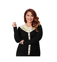 Smak Parlour Plus Size 1960s Long Sleeve Cardigan