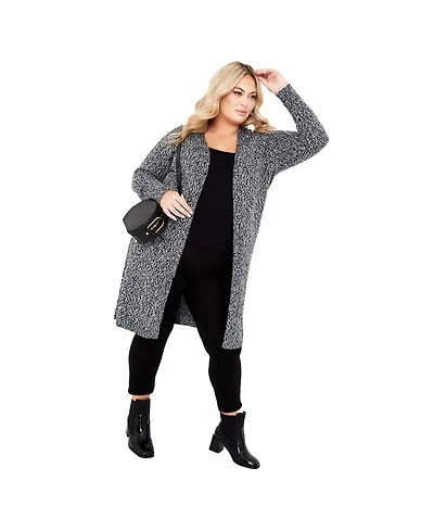 Avenue Women's Charmed Collarless Longline Cardigan