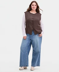 Bar Iii Trendy Plus Plaid Vest, Macy's Exclusive