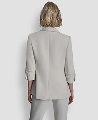 Dkny Women's Notch Collar Ruched Sleeve Jacket
