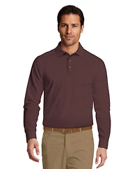 Pga Tour Men's Houndstooth Pattern Long-Sleeve Golf Polo Shirt