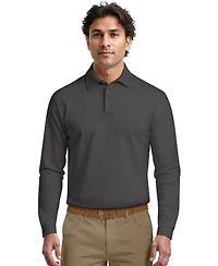 Pga Tour Men's Houndstooth Pattern Long-Sleeve Golf Polo Shirt