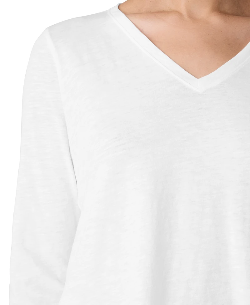 Eileen Fisher Women's V-Neck Long-Sleeve T-Shirt