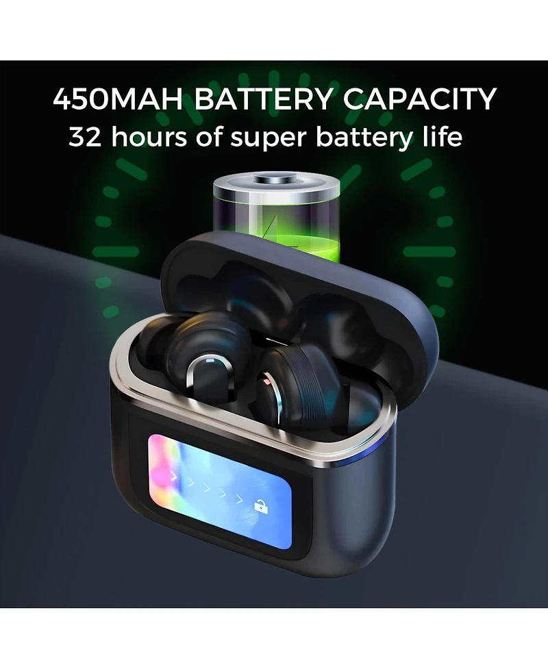 Ear-Buds- Bluetooth 5.3 w/ Lcd Screen- Tws/Noise Cancel- 32Hr Playtime