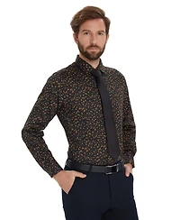 Bar Iii Men's Front Floral Print Dress Shirt, Macy's Exclusive