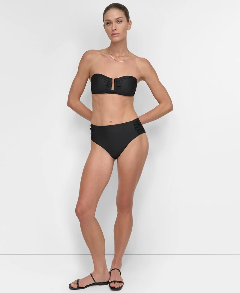 Dkny Women's High-Waist Side-Shirred Bikini Bottoms