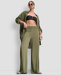 Dkny Women's Smocked-Waist Cover-Up Pull-On Pants