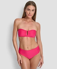 Dkny Women's Shirred U-Wire Bandeau Bikini Top