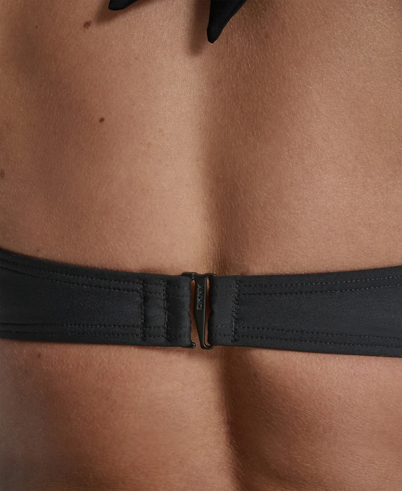 Dkny Women's Shirred Buckle Front V-Neck Halter Top