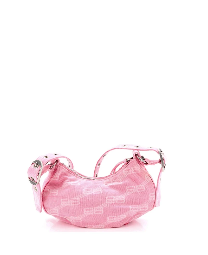 Pre-Owned Balenciaga Xs Le Cagole Giant Studs Shoulder Bag Bb Denim