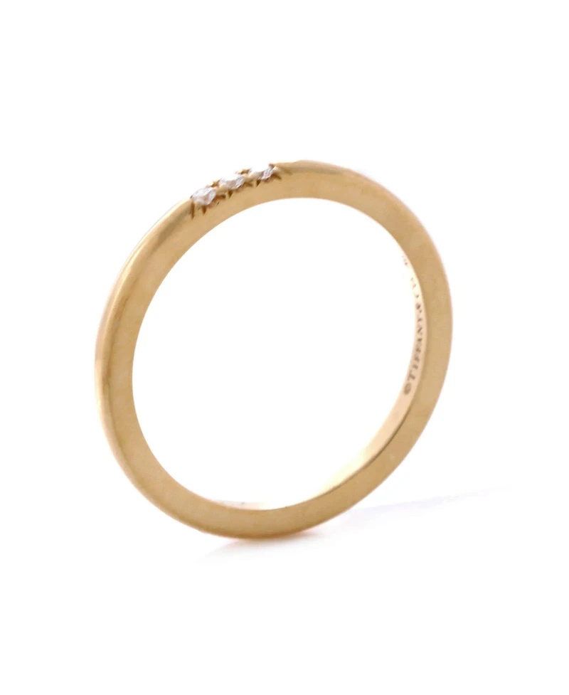 Pre-Owned Tiffany & Co Classic Wedding Band 3 Diamonds Ring