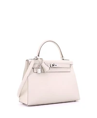 Pre-Owned HERMES Kelly 28 Handbag Light Epsom with Palladium Hardware