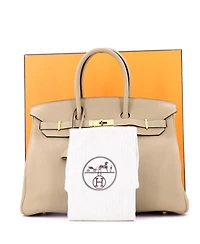 Pre-Owned Hermes Birkin Handbag Light Togo with Gold Hardware