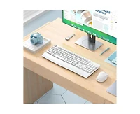 risokeys Wireless Keyboard & Mouse Combo – Keyboard with Wrist Rest, 3 Dpi Adjustable Mouse, 2.4G Wireless Pc, Laptop & Computer – White