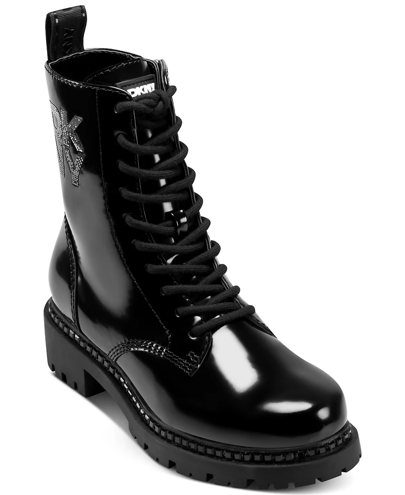 Dkny Women's Rufus Sequins Lace Up Lug Booties