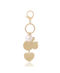 Disney Minnie Mouse Keychain with Pearl and Glitter Heart Charms
