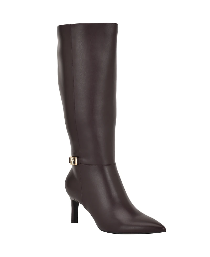 Tommy Hilfiger Women's Janyze Side Zip Pointed Toe Dress Boots