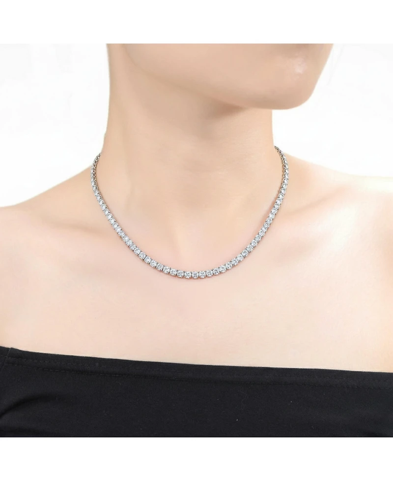 Rachel Glauber 4mm Tennis Necklace with Clear Cubic Zirconia for Women