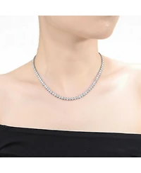 Rachel Glauber 4mm Tennis Necklace with Clear Cubic Zirconia for Women