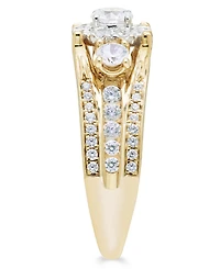 Macy's Diamond 3-Stone Ring (1-1/4 ct. t.w.) in 14k Two-Tone Gold