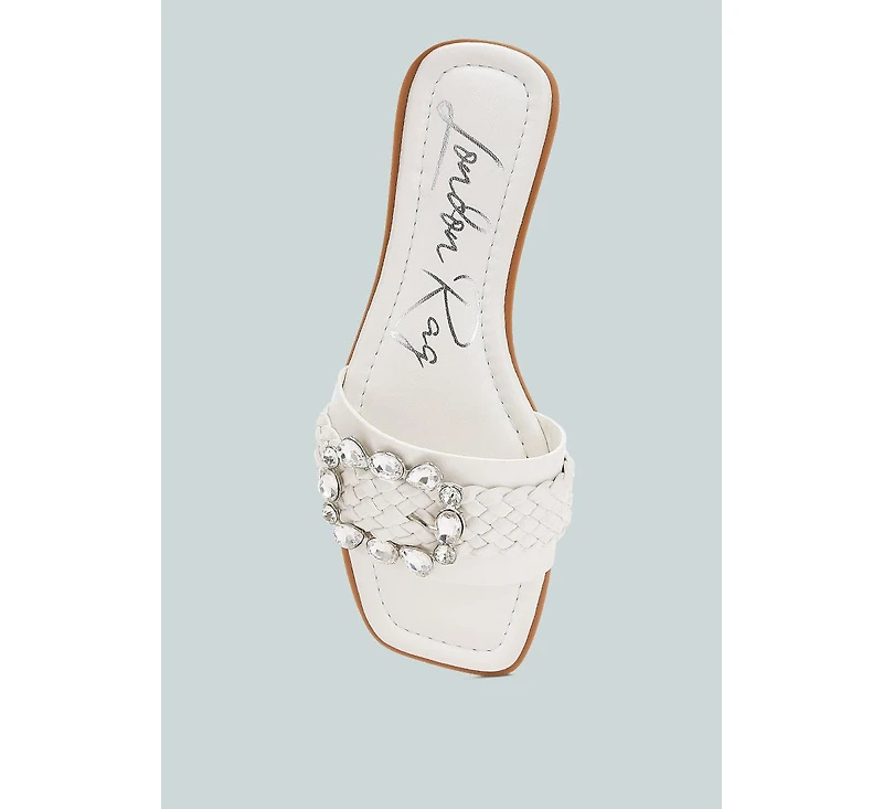 London Rag Womens Hazbin Diamante Flat