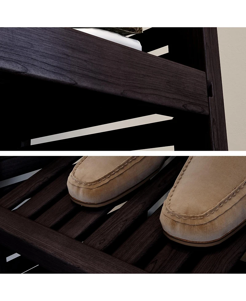 Solid Wood Walk-In Closet Organizer with 5 Drawers and Doors