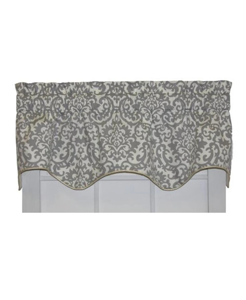Ellis Curtain Duncan High Quality Room Darkening Solid Natural Color Lined Scallop Window Valance - 50 x15"