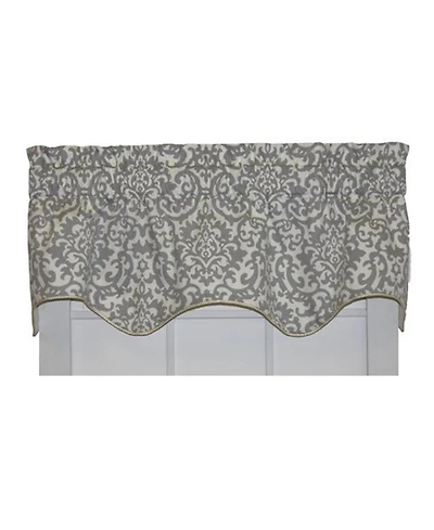 Ellis Curtain Duncan High Quality Room Darkening Solid Natural Color Lined Scallop Window Valance - 50 x15"