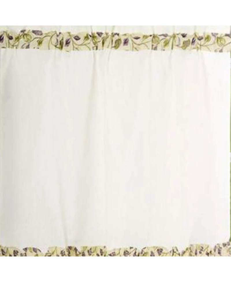 Ellis Curtain Clarice High Quality 2-Piece Leafy Branch Patterned Ruffled Tier Pair Window Curtains