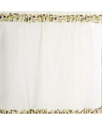 Ellis Curtain Clarice High Quality 2-Piece Leafy Branch Patterned Ruffled Tier Pair Window Curtains