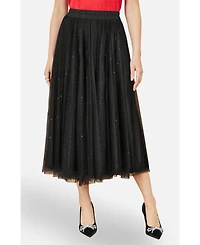 Yumi Women's Sparkle Mesh Tulle Skirt