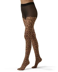 MeMoi Women's Leopard Print Sheer Nylon Tights