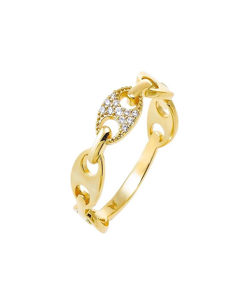 by Adina Eden Solid, Pave Mariner Gold Plated Chain Eternity Ring